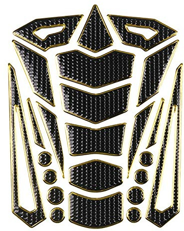KIMISS 1pcs Universal Motorcycle Tank Pad Protector Gas Tank Sticker Motorbike Fuel Tanks Traction Pads Motorcycle Tanks Sticker Protector Decal Rubber Colorful (Gold Rim)