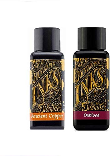 Diamine Fountain Pen Ink 30ml Oxblood & Ancient Copper - 2 Pack