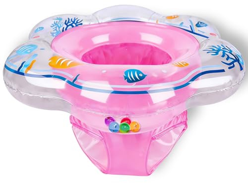 Baby Pool Float with Double Airbag Safety Seat for Toddler & Infant 6-12 Months, Inflatable Infant Pool Float for Swim Training, Bathtub Water Play