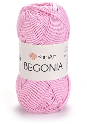 YarnArt Begonia 100% Cotton, Pure Premium Soft Cotton for Knitting Crochet and Amigurumi, Shiny Colors 1.76 Oz (50g) / 185 Yrds (169m) (0319)