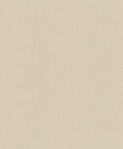 Rasch Tapet 521450 – enfärgad fibertapet i beige med linjer i 3D-utseende från Concrete-kollektionen – 10,05 m x 0,53 m (LxB)