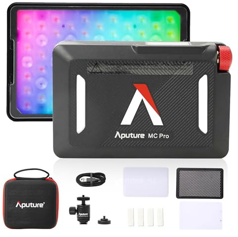 Aputure MC Pro RGBWW On Camera Video Light,5W High Brightness 1585Lux@0.5m