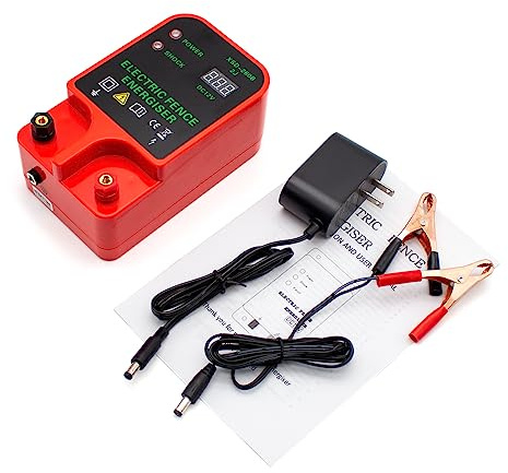 LeTkingok XSD-260B Elettrificatore per Recinzione Elettrica, Regolatore di Impulsi Ad Alta Tensione per Bestiame Allarme Ad Alto Decibel Display LCD Impermeabile per Tensione 10km