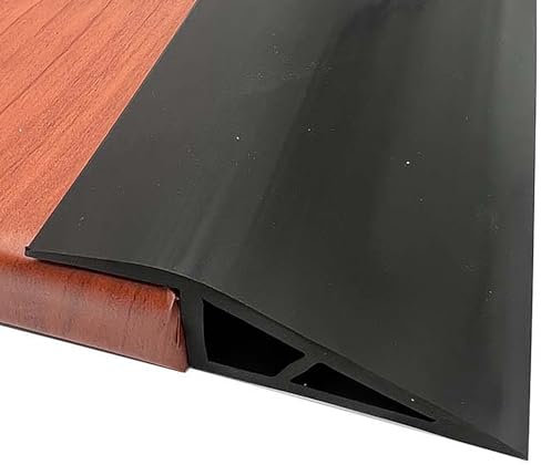 Rubber Threshold Ramp, Threshold Transition Strips, Door Floor Threshold Strips, Wheelchair Ramp Self Adhesive, Non-Slip Edging Trim Strip, for Doorways, Steps, Floor Tile Edge (2cm/Black 1m)