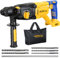 ACROPOW SDS-Plus Cordless Rotary Hammer Drill for Dewalt 20V Battery，Brushless Motor, Safety Clutch, 4 Functions, Led Light with Vibration Control, 5 Drills and Carry Bag Included (No Battery)