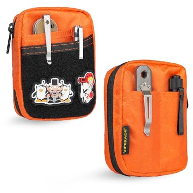 VIPERADE VE31 Small EDC Pouch, Men's Pocket Organizer, Small EDC Organizer Multitool Pouch for Camping/Hiking/Bushcraft (Orange)