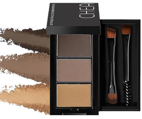 Eyebrow Powder,3in1 Eyebrow Powder Kit,Eye-brow Palette Brow Pomade,Eye Brow Shaping Set, Medium Brown&DarkBrown,Eye Brown Tint Kit,Root Touch Up,Face Contour Palette