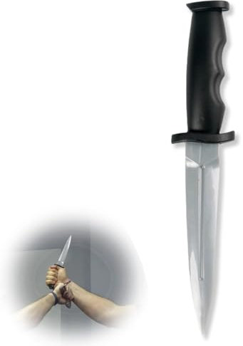 XPEX 1Pezzo Coltello finto halloween fake knife Coltello da allenamento per simulazione in silicone Coltello finto Fai da te oggetti di scena per spettacoli