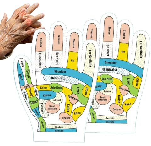 Guanti da riflessologia – Guanti Åcupõint in poliestere per le mani | Terapeutico stampato con | Rilassamento e dalla tensione durante i massaggi a casa e la riduzione dello stress