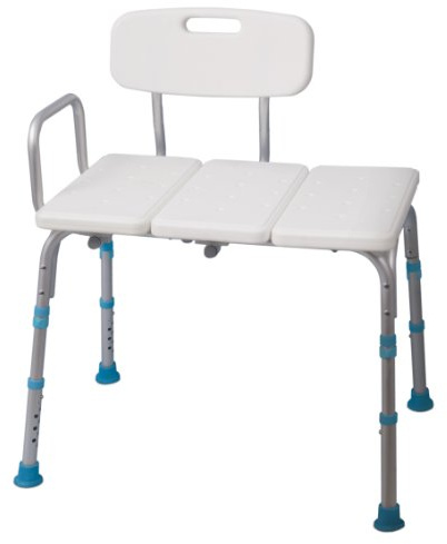 Aquasense Adjustable Bath and Shower Transfer Bench with Reversible Backrest
