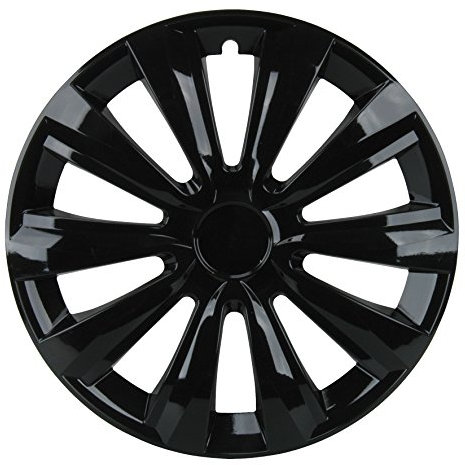 cartrend Radkappen Delta, 14 Zoll, für alle gängigen Stahlfelgen, aus Spezial-ABS-Qualitätskunststoff, schlagfest, zweischichtige Metallic-Lackierung, überlackierbar, schwarz, 1 Stück