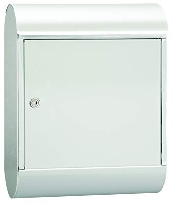 MEFA brevlåda Topaz 844 med tidningsrulle (med säkerhetslås, storlek 430 x 340 x 150 mm) Weiß, Glänzend