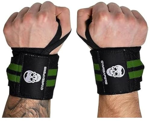 Gymreapers Weightlifting Wrist Wraps (Competition Grade) 18 Professional Quality Wrist Support with Heavy Duty Thumb Loop - Best Wrap for Powerlifting, Strength Training, Bodybuilding