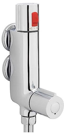ENKI, Haven, T26, Chrome, Thermostatic Shower Mixer Valve, Solid Brass, Anti-Scald Thermostatic Device, Constant Temperature Control, Modern Design, Easy to Install