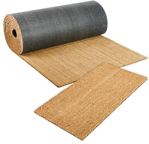 ANRO Kokosmatte Fußmatte Abstreifer Abtreter viele Größen und Höhen Naturprodukt Rollenware Dicke 20mm - Größe 100 x 60 cm