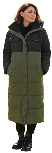 NUTEXROL Women's Winter Long Down Parka Jackets Warm Thickened Hooded Maxi Quilted Puffer Coat(Army Green,L)