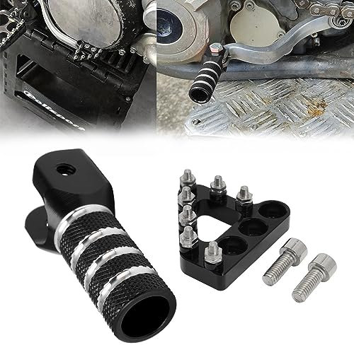 Motorrad Schalthebel und Bremshebel Schrittspitze Kit,Hinten Bremspedal Schalthebelpedal für 125-530cc SX EXC XCF XC XCW SXF SMR 690SMCR 690ENDURO SUPERMOTOR-Schwarz