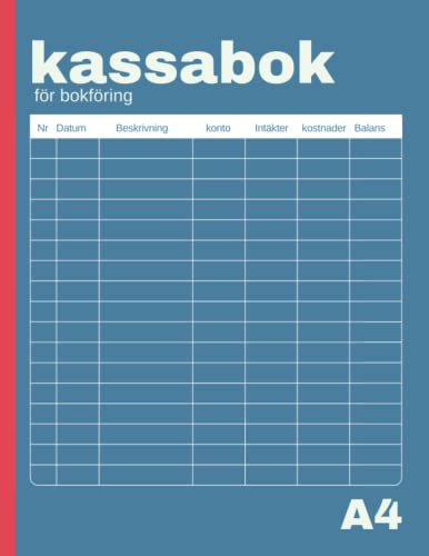 Kassabok för bokföring: för föreningar, egenföretagare och entreprenörer för att spåra inkomster och utgifter