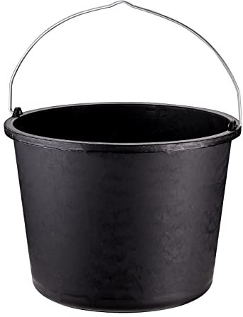 10x Baueimer schwarz 12 Liter | Mörteleimer, Zementeimer, Putzeimer, Kunststoffeimer, Eimer | 10 Stück