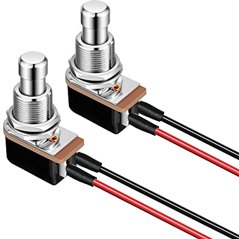 Gebildet 2st Momentary Mjuk Beröring Fot Kopplad Strömbrytare SPST, 2 PIN Normalt öppen Stomp Box Tryckknapp Fotkontakt för Gitarreffektpedal