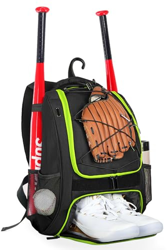 Goloni Zaino da baseball per adulti e giovani, attrezzatura da baseball e softball, borsa per mazze | scomparto per scarpe e gancio per recinzione