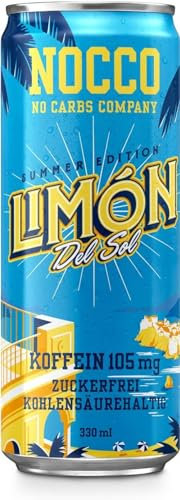 24 Dosi | NOCCO BCAA DRINK - Limone 330 ml - BCAA - 105 mg Koffein - Energy Drink - Buxtrade