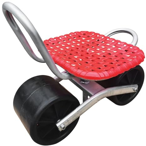 Nkmujil Siège de jardin roulant, chariot de jardin à roulettes, tabouret de jardin mobile, scooter de jardin avec siège, genoux de jardin roulant, siège de jardinage à roulettes, chariot roulant avec