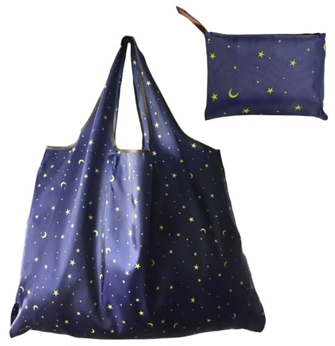 Mewflew Gran bolsa de compras plegable de nylon, ligera, ecológica y reutilizable, patrón de gato (52 cm x 66 cm)