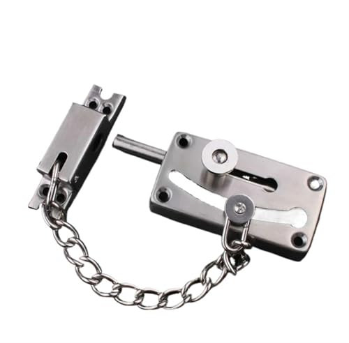 Lucchetto a catena for porta, lucchetto a catena for porta, serrature for porte in acciaio inossidabile for uso domestico Catene antifurto for hotel Fibbie for bulloni ispessite generali(Silvery)