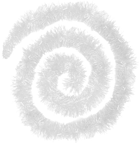 4X Guirlande de Noël Blan (200cm) Décoration de Sapin de Noël, Guirlande Métallique Brillante Ornements, Décoration Cheminée Fenêtre Mur Porte