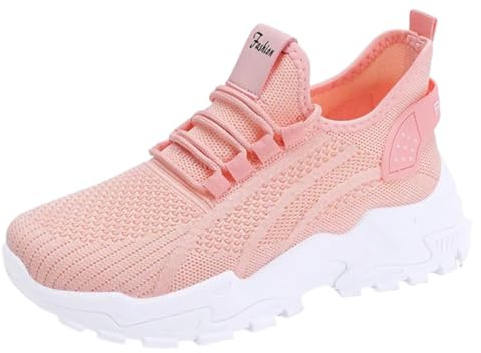 Baskets Respirantes pour Femmes, Chaussures de Tennis Respirant pour Le Sport et la Salle de Sports, Maille Respirante Plateforme antidérapante pour Chaussures de Sports et de Loisirs (Pink,39)