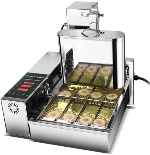 XRSMOU Macchina per Ciambelle, Macchina Elettrica per Ciambelle, Alta capacità, Multifunzionale, Facile da Pulire, per Colazione, Spuntini, Dessert