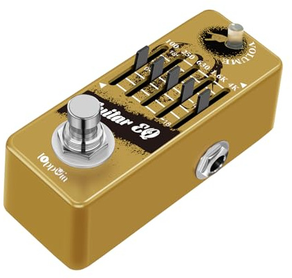 IOppWin gitarrpedaler, 5-band gitarr grafisk equalizer pedal med masternivå kontroll – äkta bypass och metallskal