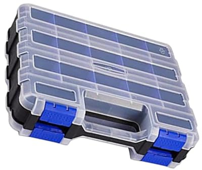 Caja de herramientas de doble cara, organizador de piezas pequeñas, caja de herramientas para tornillos, tuercas, clavos, pernos, piezas pequeñas, cajas de almacenamiento con compartimentos