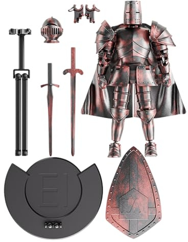 Statuetta cavalleresca medievale - Modello multi giunto da 18 cm, statua da collezione flessibile, statuetta mobile con testa rotante a 360 gradi | Durevole per tavolo da pranzo scrivania casa ufficio