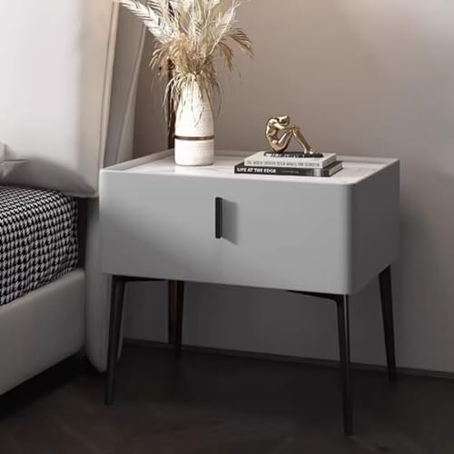 Minimalistiskt nattduksbord med låda för sovrum ljusgrått nattduksbord modernt 40 cm/15,74 tum nattduksbord för boxspring säng snygg förvaringslösning