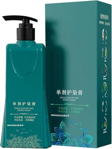 Set de tinte para el cabello de fórmula suave y larga duración, crema tinte para el cabello de larga duración con extractos vegetales, para cubrir las canas,Black