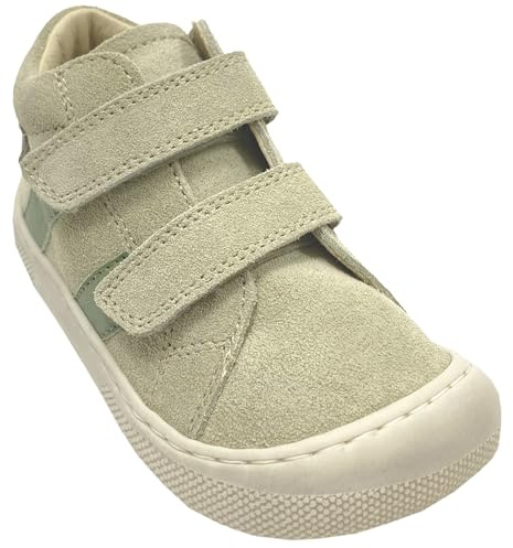 Naturino Barefoot SABBY 19027 Chaussures Enfant Vert Feuille de Pierre avec Brides en Cuir 24