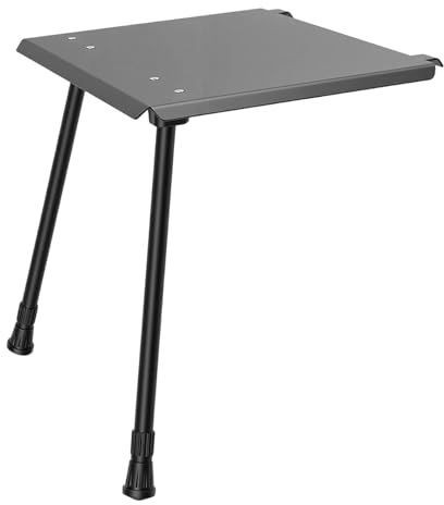 Alomejor Motorcycle Side Box Expansion Table, Aluminium Alloy Motorcycle Folding Expansion Table with Adjustable Legs and Arrow Storage Case, for Touring Camping Picnic Tail Box 26L to 100L