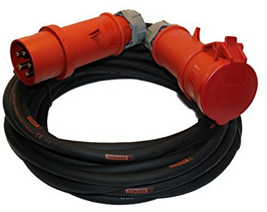 netbote24 Profi CEE Starkstrom Verlängerungskabel 5x2,5mm² H07RN-F TITANEX Kabel mit MENNEKES Steckern 32A IP44 (15m)