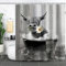 Lustig Tier Duschvorhang 240x200cm Wasserabweisend Anti-Schimmel Textil Stoff Badezimmervorhang Motiv-A 240x200cm