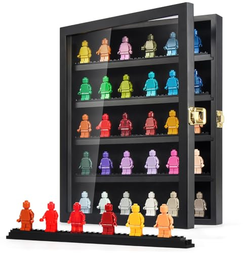 Minifigure Display Case for Collectibles, Mini Figure Display Case Wall Mount, 11 x 13.4 inches Black