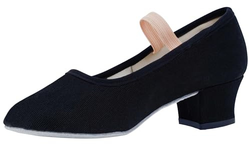 flexdans Zapatos de Carácter para Mujer, Zapatos de Baile de Lona de 4 cm para Ballet Danza Character Shoes 39