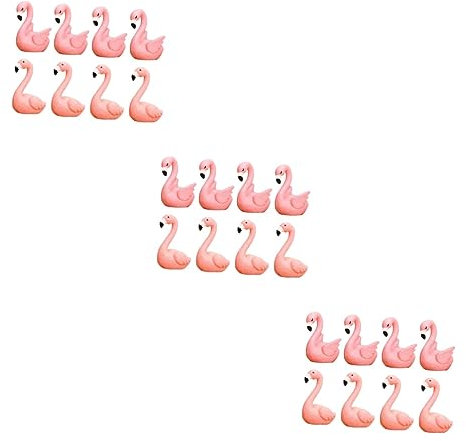Supvox 48 STK Flamingo-Kuchenaufsatz Hochzeitsdekoration Dekoration Schlafzimmer Glasfiguren Bonsai-Ornament Dekorationen Tiere Flamingo-Ornament Mini-Flamingo Haushalt schmücken Zylinder