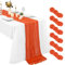 6 Stück Orange Seihtuch Tischläufer 3 m Boho Gaze Tischläufer 55 x 300 cm rustikal romantisch Langer Tischläufer für Hochzeit Party Brautparty Erntedankfest Weihnachtsdekoration