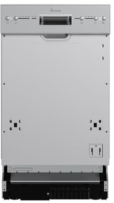 KKT KOLBE Unterbaufähiger Geschirrspüler | teilintegrierbare Spülmaschine | 45cm | AquaStop | Höhenverstellbar Oberkorb | 4 Spülprogramme | 10 Maßgedecke | Zeitvorwahl | DW4504ED