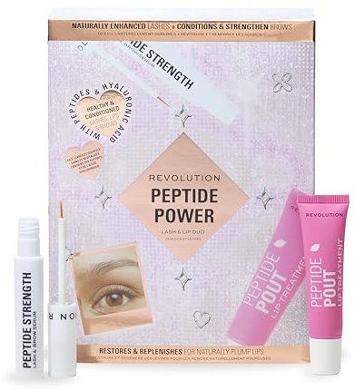 Revolution Beauty Peptide Power Lash & Lip Duo Set, 2-teiliges Set für Hydrierte Lippen, Vollere Wimpern & Gestärkte Brauen, Vegan & Tierversuchsfrei