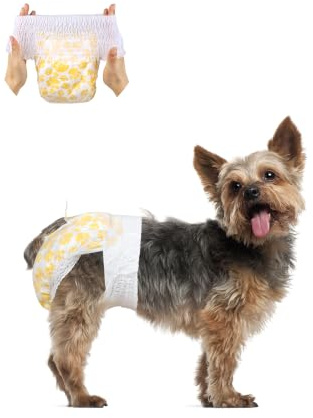 Flying Paws Disposable Dog Nappies Female, Pull-Up S-30(25-42cm) | 360 Stretchy Waistband, For in Heat, Period, Incontinence, Training
