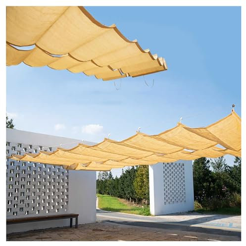 ZXCASDF Wave Shade Vele Retrattili,Copertura per Pergola con Tettoia Retrattile A Onde，Copertura Dell'Ombra Traspirante,Telo Ombreggiante,per Patio Deck Yard Porch(W2.6*L8m/W8.53*L26.25ft)