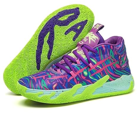 Zapatillas de Baloncesto Unisex, Calzado Deportivo Transpirable con diseño a Juego, tracción dinámica y Comodidad Durante Todo el día for canchas Interiores y Exteriores(Purple,39 EU